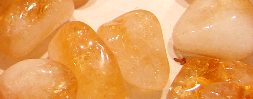 Close up image of citrine gemstones